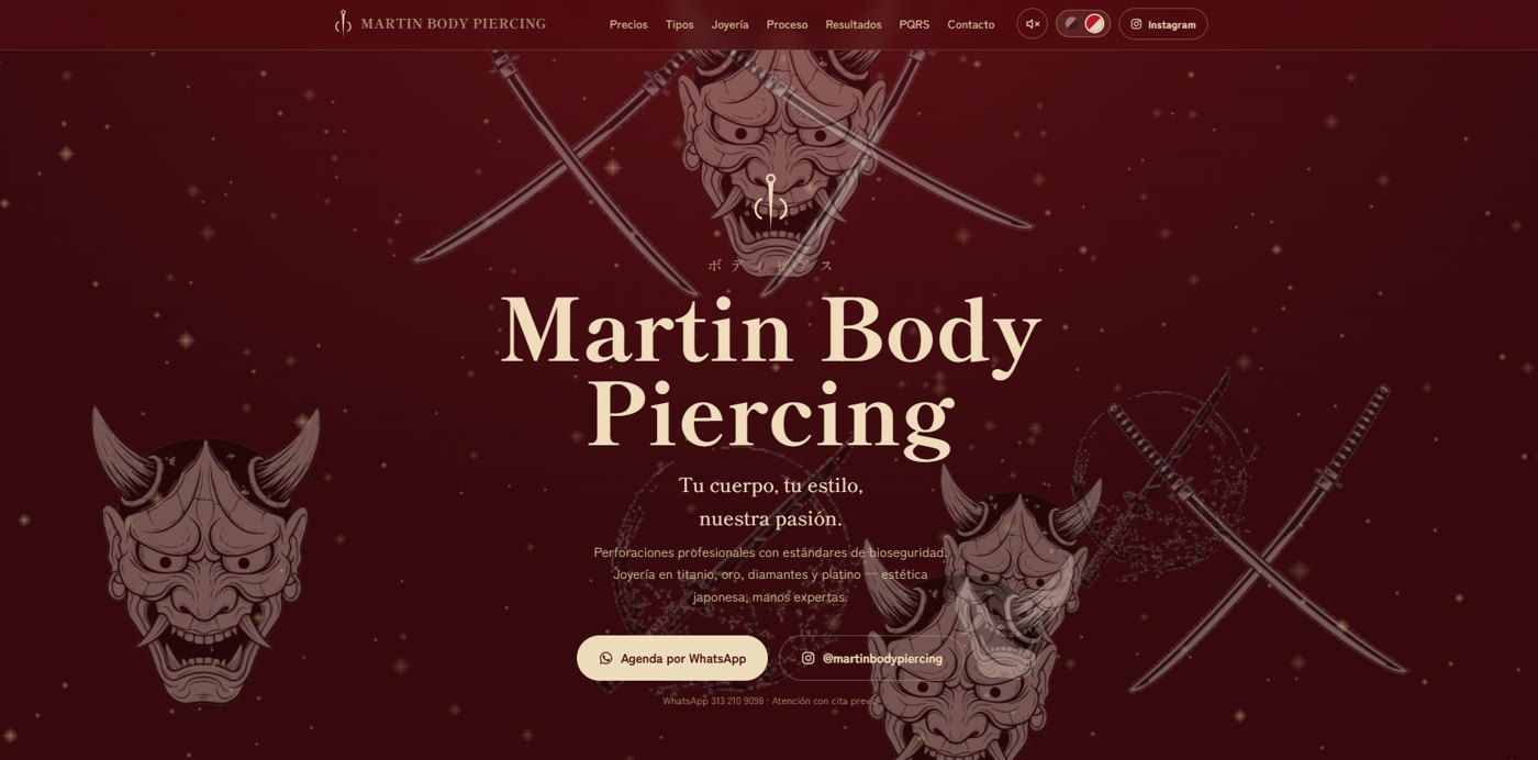 Martin Body Piercing — sitio web